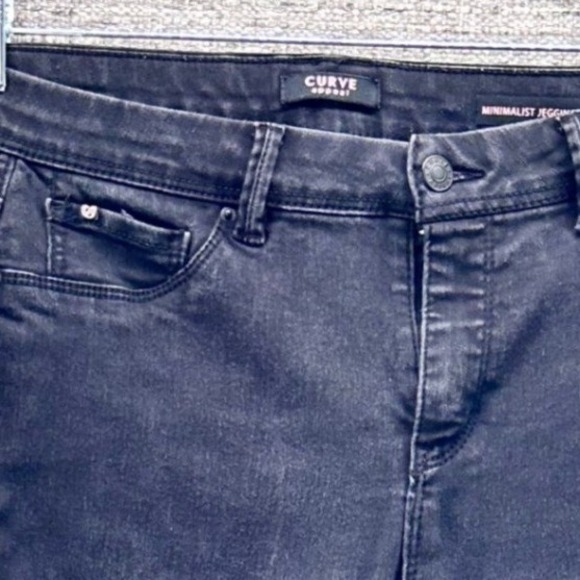 Curve Appeal Jeans 10 Minimalist Jegging Black Wash Denim Work Comfy Stretch - Picture 3 of 16